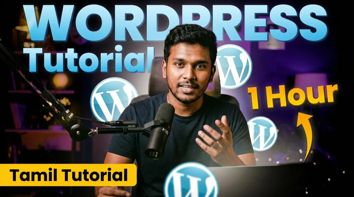 WP Dev Tamil YouTube tutorial thumbnail about WordPress